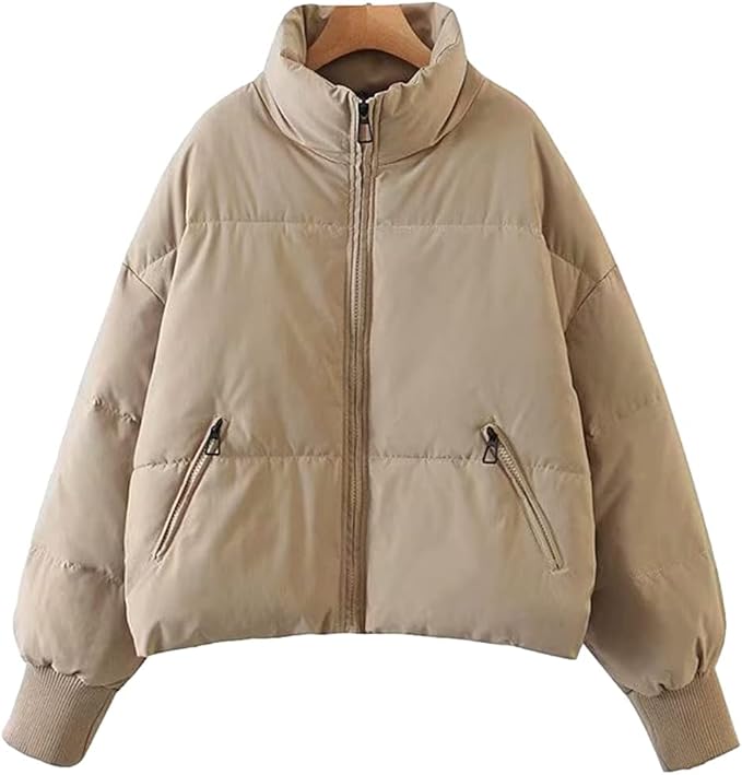 Damenjacke mit Stehkragen und schrägen Reißverschlusstaschen