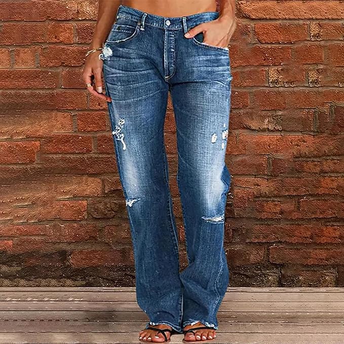 Damenjeans mit Fünf-Pocket-Design und geradem Beinverlauf