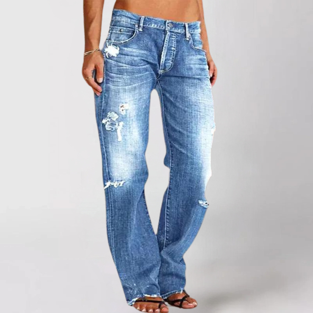 Damenjeans mit Fünf-Pocket-Design und geradem Beinverlauf