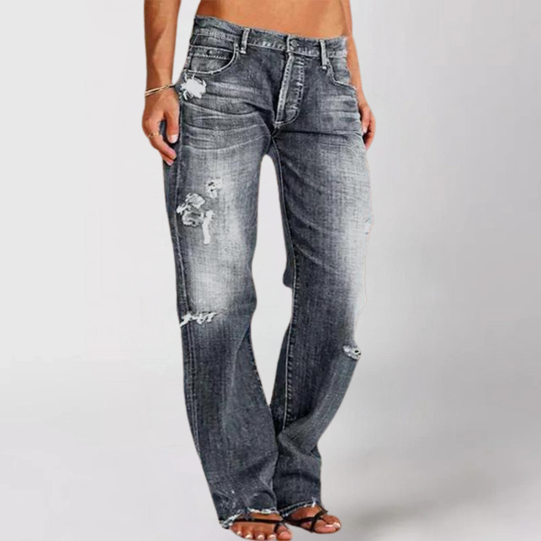 Damenjeans mit Fünf-Pocket-Design und geradem Beinverlauf
