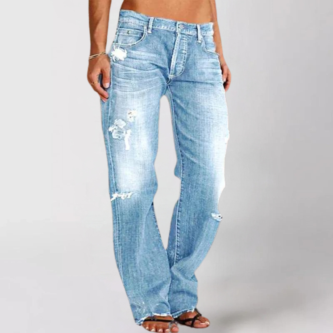 Damenjeans mit Fünf-Pocket-Design und geradem Beinverlauf