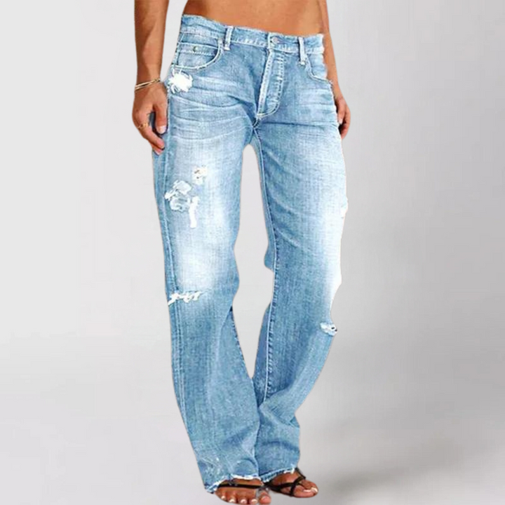 Damenjeans mit Fünf-Pocket-Design und geradem Beinverlauf