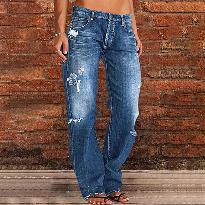 Damenjeans mit Fünf-Pocket-Design und geradem Beinverlauf