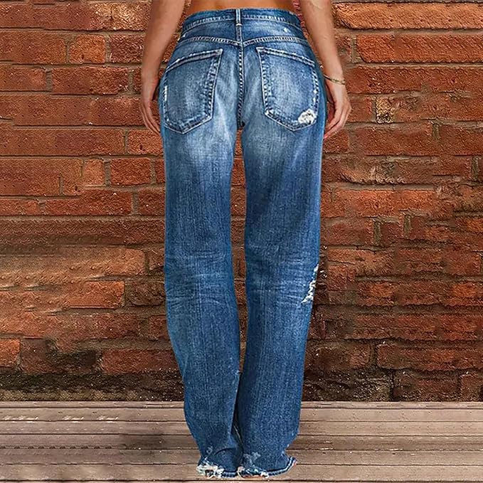 Damenjeans mit Fünf-Pocket-Design und geradem Beinverlauf