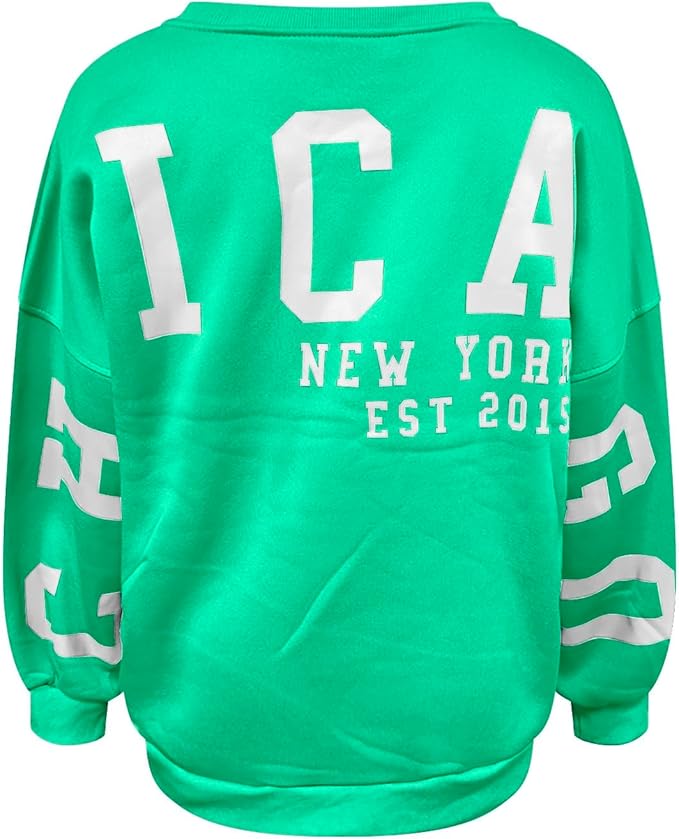 Damenpullover Langarm mit Rundhalsausschnitt und Buchstabenprint