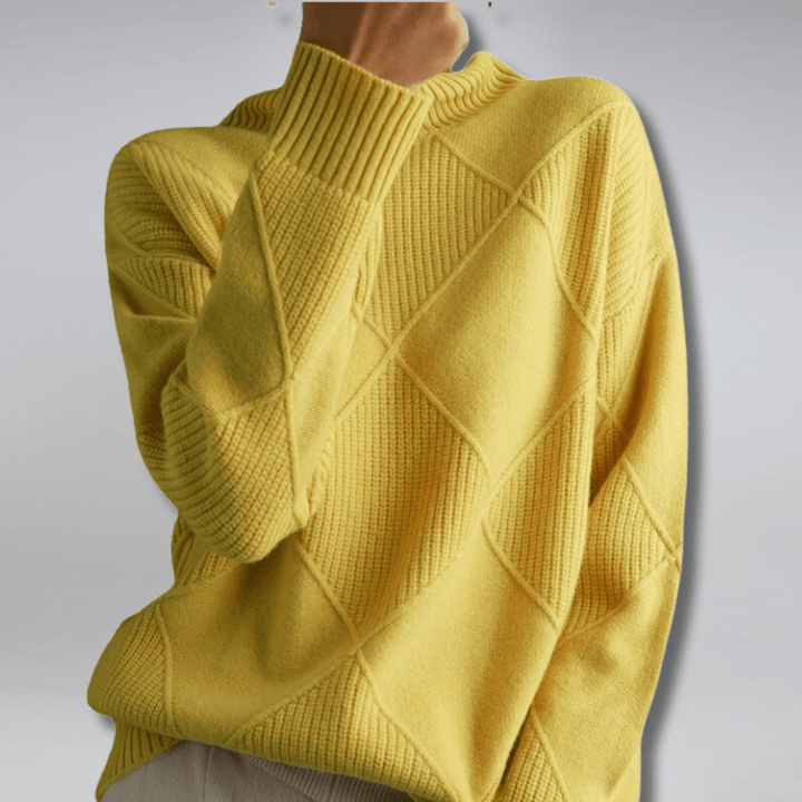 Zoe maglione donna in maglia con collo alto