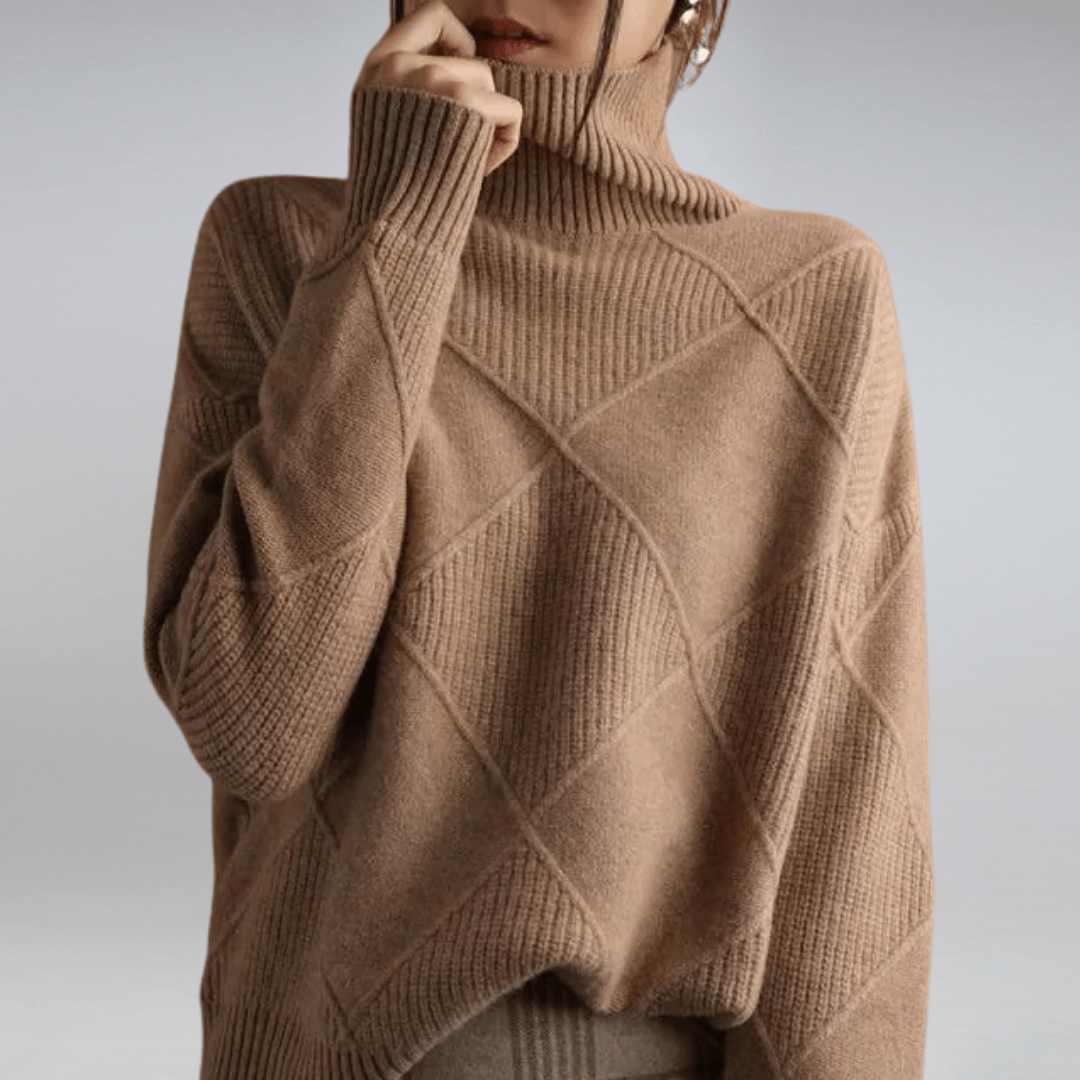 Zoe maglione donna in maglia con collo alto