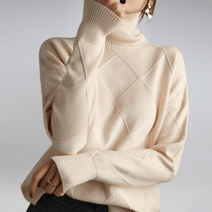 Zoe maglione donna in maglia con collo alto