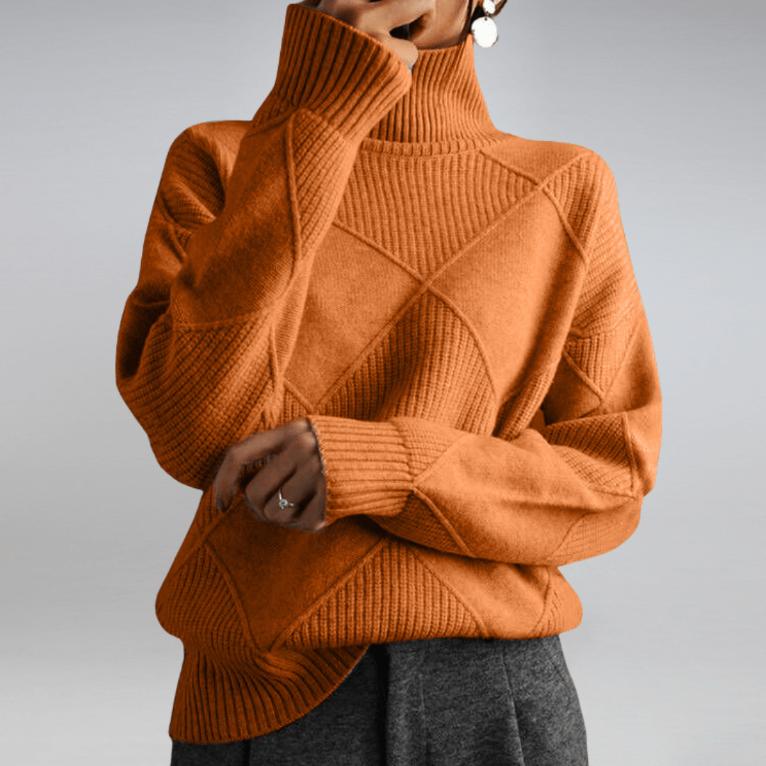 Zoe maglione donna in maglia con collo alto