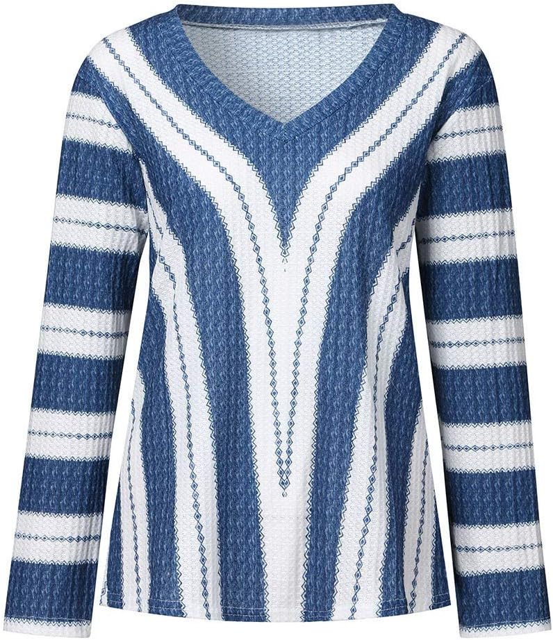 Damenpullover mit V-Ausschnitt und gestreiften Ärmeln