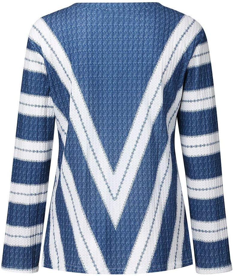 Damenpullover mit V-Ausschnitt und gestreiften Ärmeln