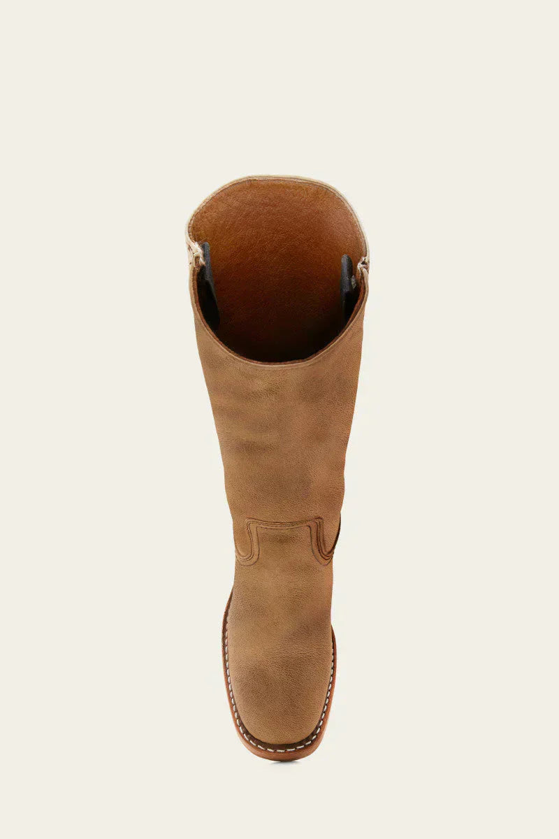 Damenstiefel mit hohem Geradem Schaft und Niedrigem Blockabsatz