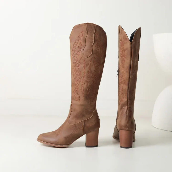 Damenstiefel mit Seitlichem Halbzip und Spitzer Zehenpartie