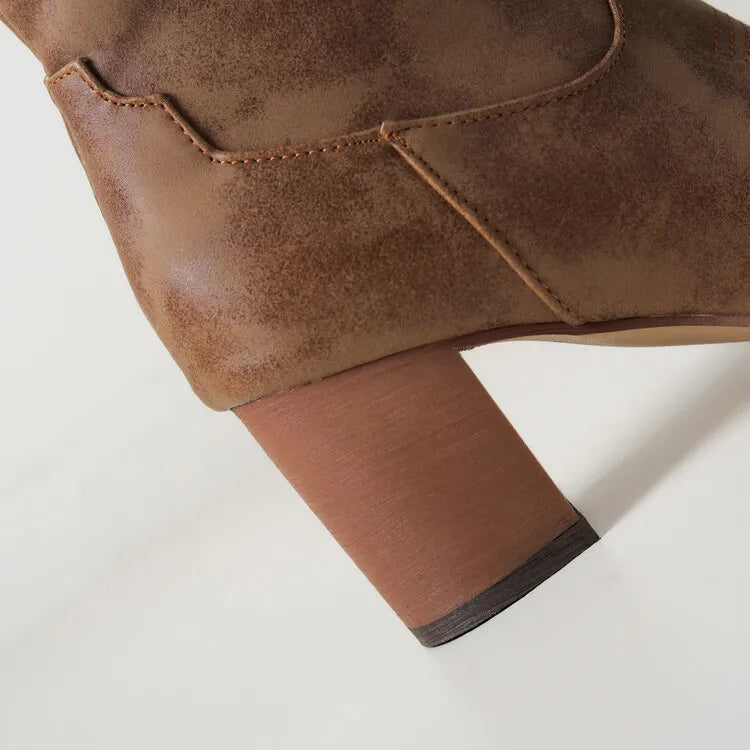 Damenstiefel mit Seitlichem Halbzip und Spitzer Zehenpartie
