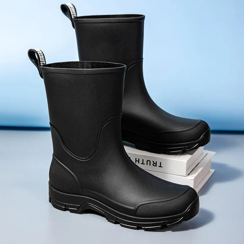 Damenstiefel mit Zuglasche Hinten und Geschlossener Runder Zehenpartie