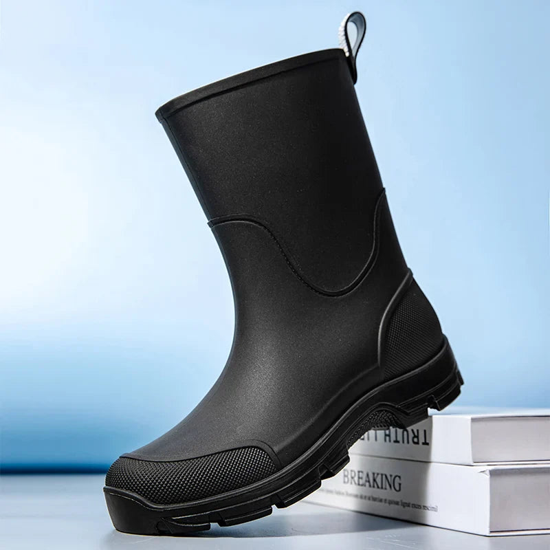 Damenstiefel mit Zuglasche Hinten und Geschlossener Runder Zehenpartie