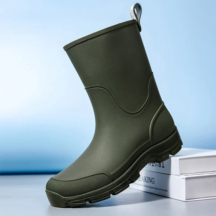 Damenstiefel mit Zuglasche Hinten und Geschlossener Runder Zehenpartie