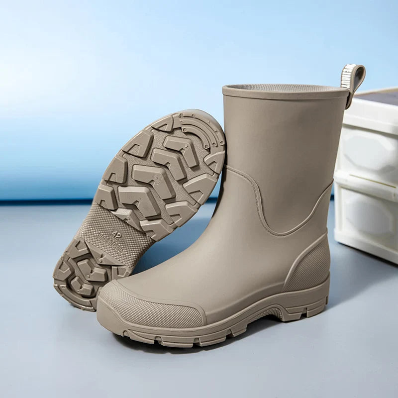Damenstiefel mit Zuglasche Hinten und Geschlossener Runder Zehenpartie
