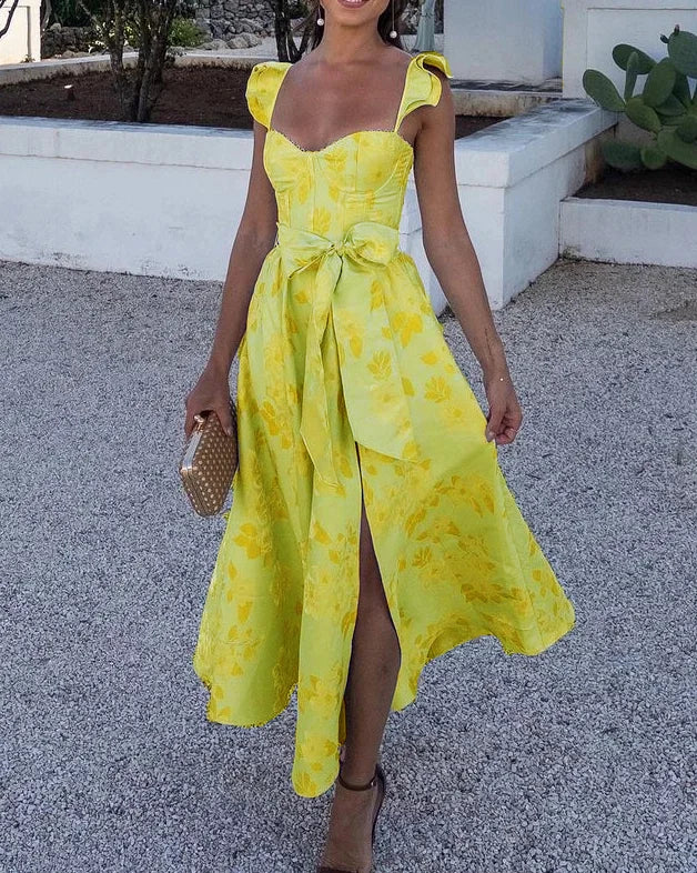Anaïs Damen Maxikleid mit Rückenausschnitt & floralem Print