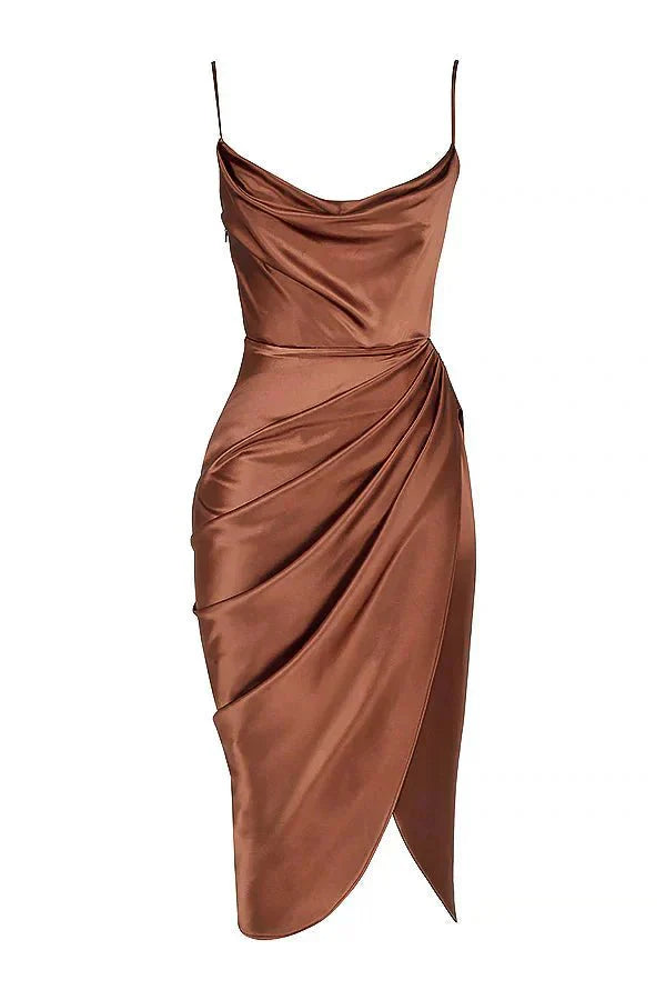 Eisa Luxe Seiden-Midiikleid mit Korsett für Damen