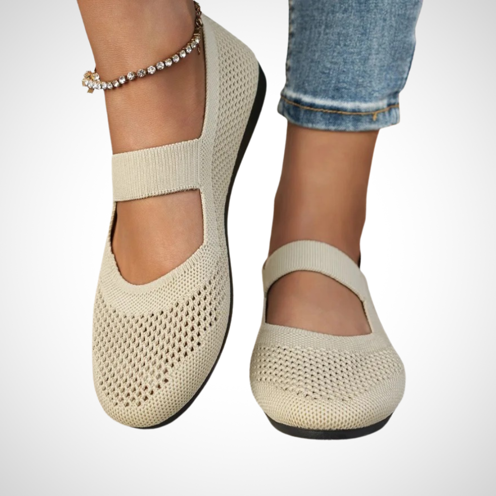 Ballerina-Sandalen für Damen in Beige – leichte Damensandalen mit Riemchendesign für stilvolle Sommerlooks