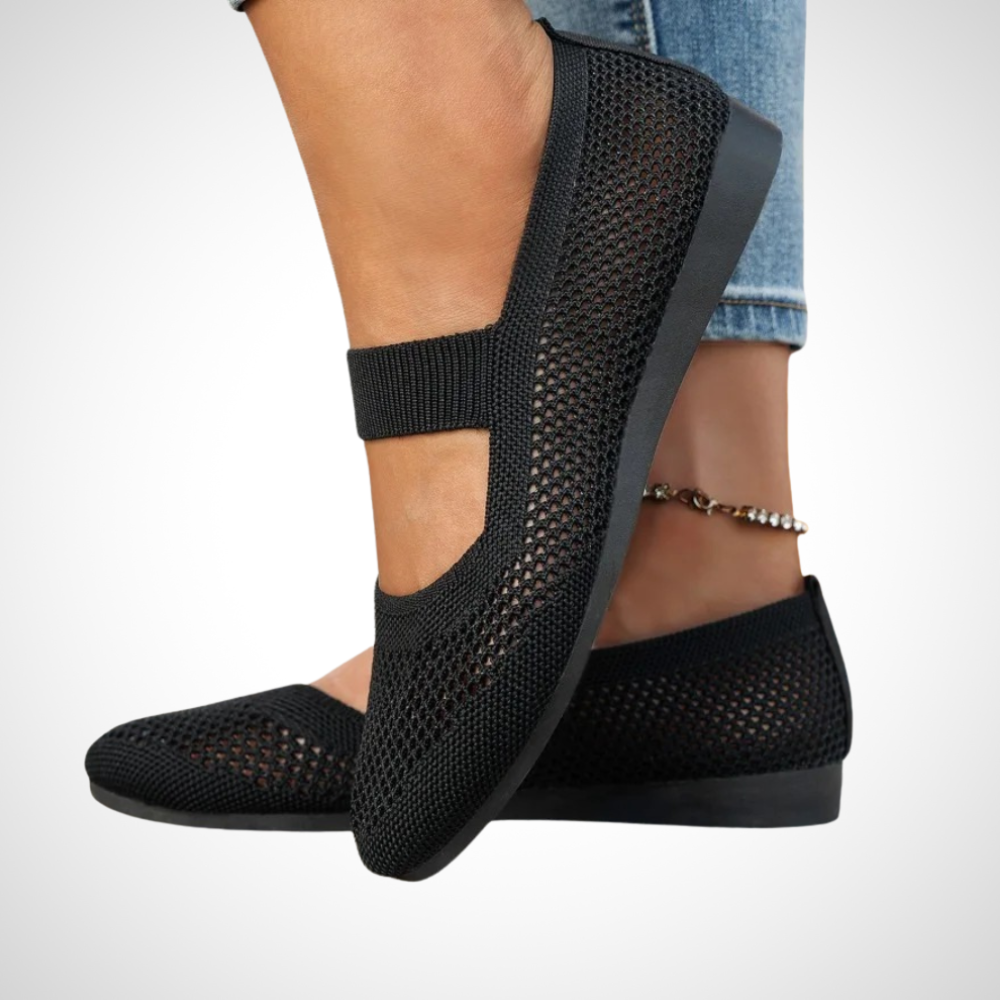 Ballerina-Sandalen für Damen in Schwarz – elegante Damensandalen mit Riemchen und bequemem Sitz