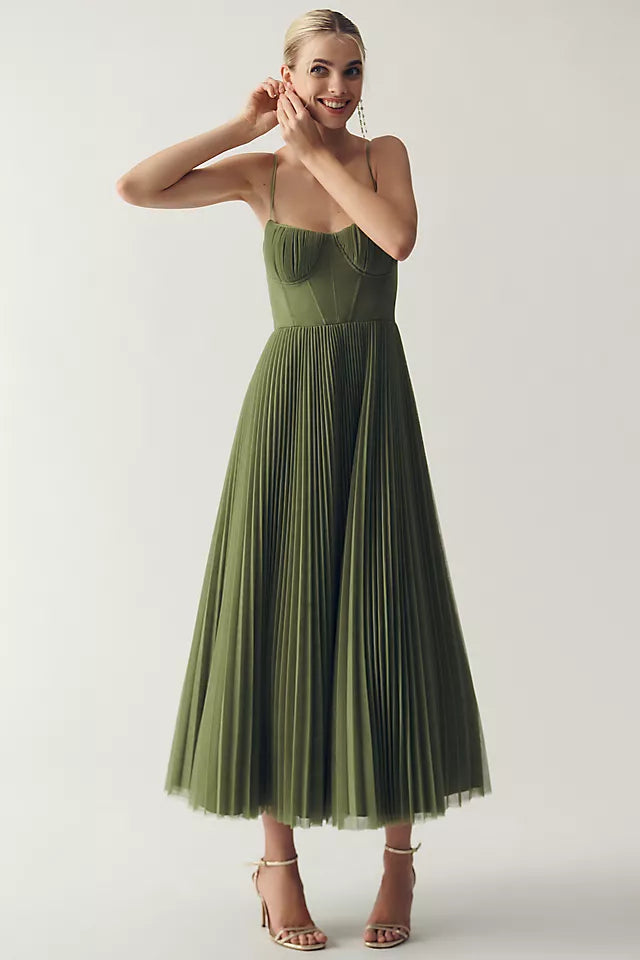 Richarda Elegantes Plissiertes Midikleid für Damen