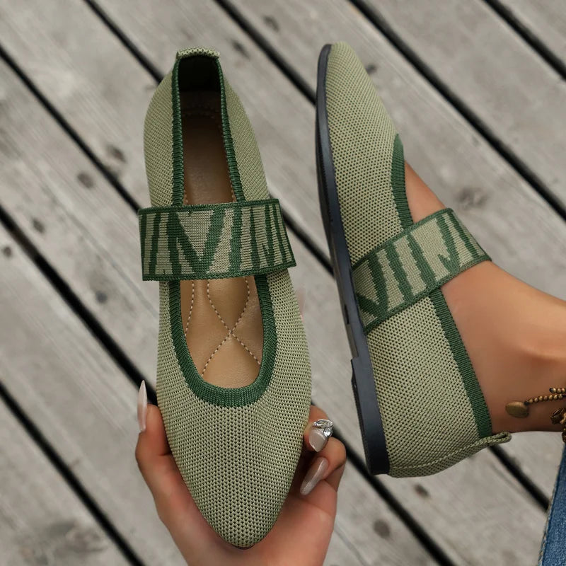 Elouisa Leichte Ballerinas für Damen in Grün, mit stilvollem und komfortablem Design, ideal für den ganztägigen Gebrauch.