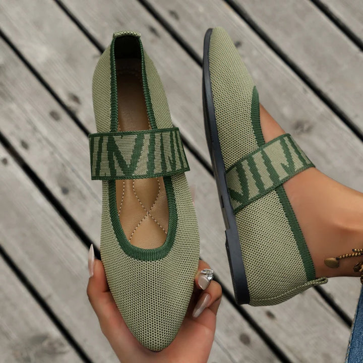 Elouisa Leichte Ballerinas für Damen in Grün, mit stilvollem und komfortablem Design, ideal für den ganztägigen Gebrauch.