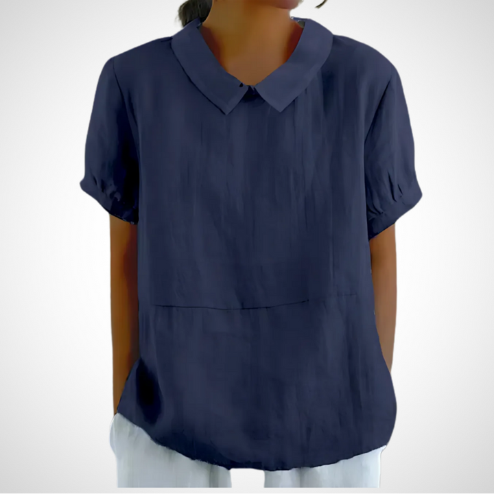 Anabell Lockere Passform Bluse mit Kragen für Damen