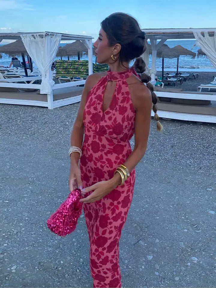 Elegante abito midi estivo rilassato per donna