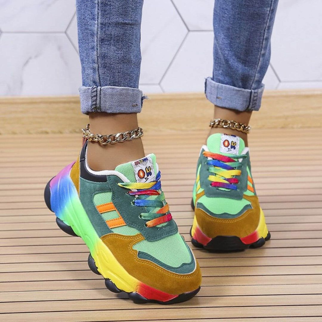 Gladis Trendy Regenbogen Orthopädische Schuhe für Damen