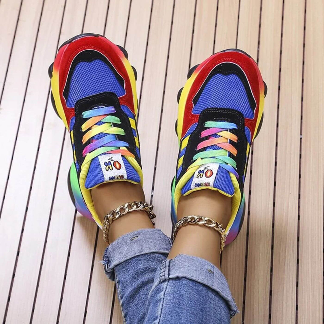 Gladis Trendy Regenbogen Orthopädische Schuhe für Damen