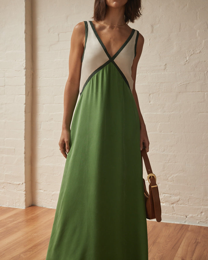 Carmina Leichtes V-Ausschnitt Maxikleid für Damen