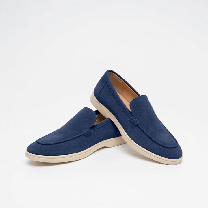 Handgenähte Leder-Loafer für Herren in Dunkelblau – hochwertige Herrenschuhe Loafer mit klassischem Schnitt und feinem Leder