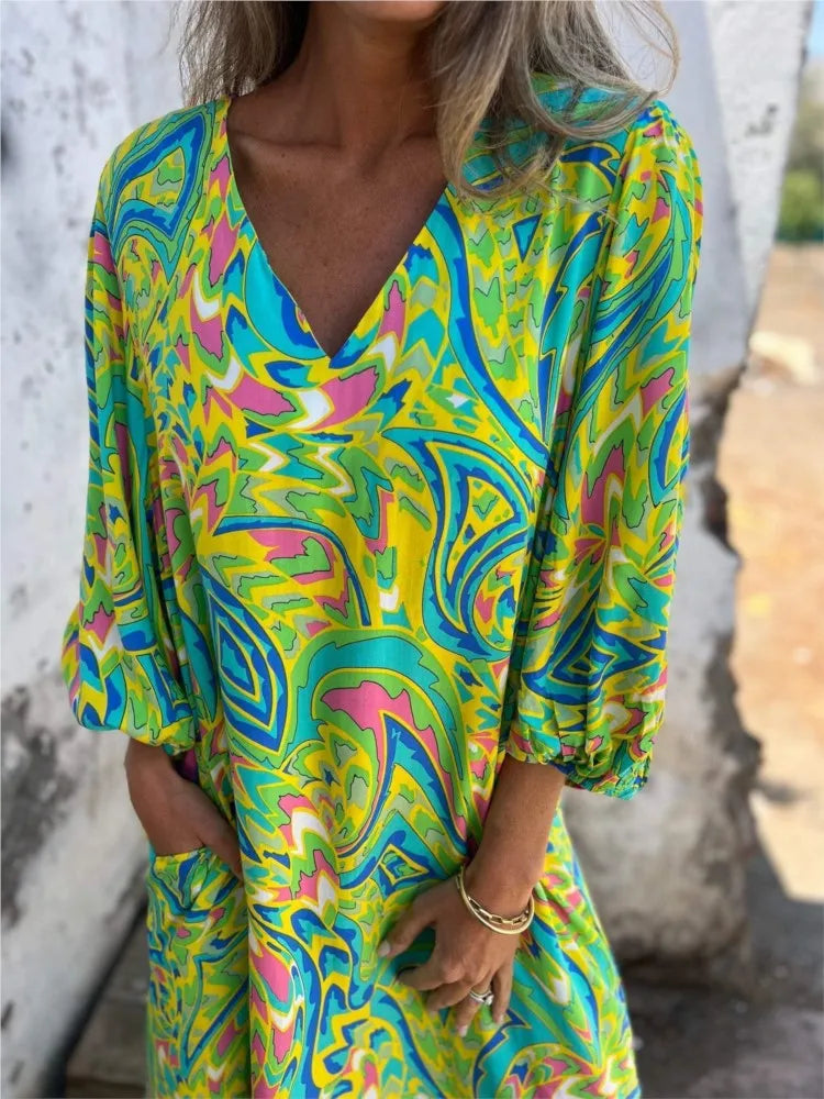 Adalene Fließendes Boho Maxikleid für Damen