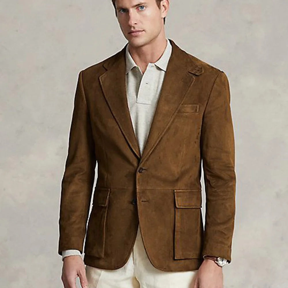 Herren Blazer mit Reverskragen und Pattentaschen