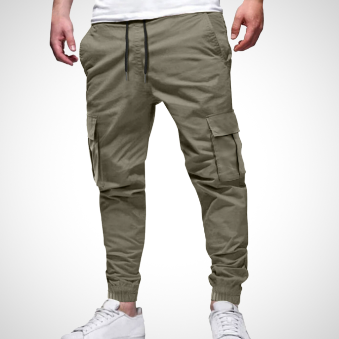 Herren Cargohose mit Kordelzug und elastischen Knöchelbündchen