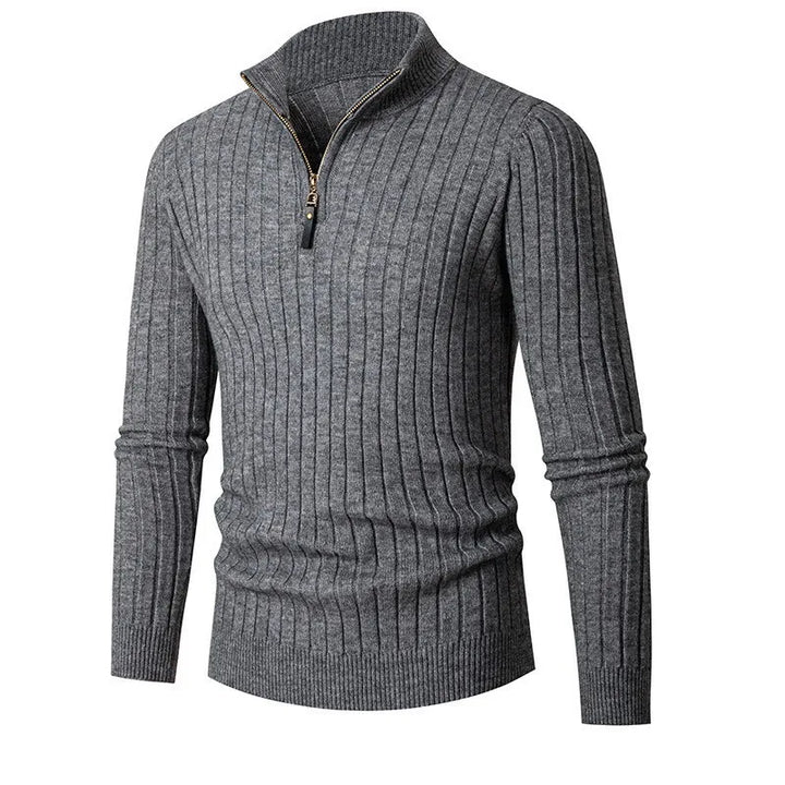 Herren Half-Zip-Pullover mit langen Ärmeln und Stehkragen