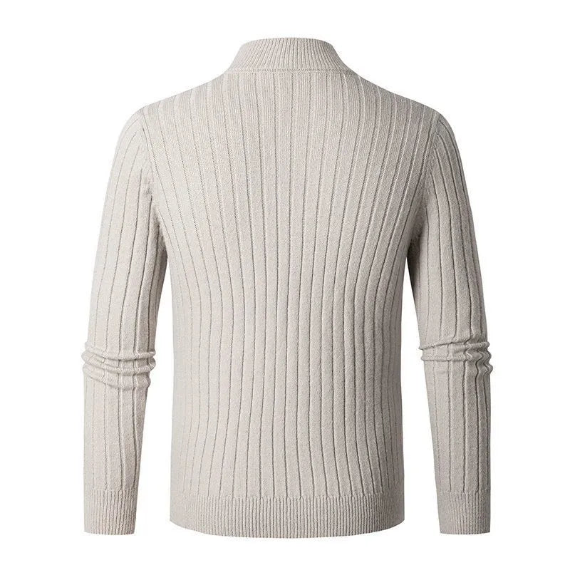 Herren Half-Zip-Pullover mit langen Ärmeln und Stehkragen