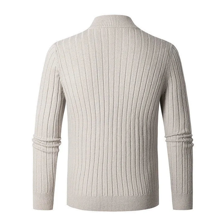 Herren Half-Zip-Pullover mit langen Ärmeln und Stehkragen