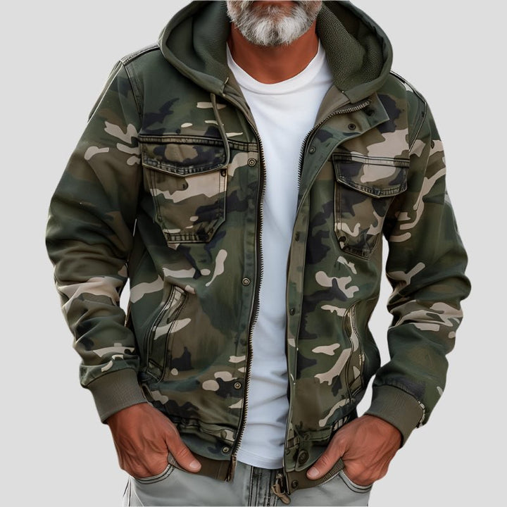 Herren Kapuzenjacke mit Reißverschluss und Brusttaschen