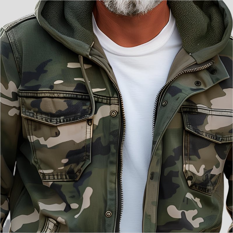 Herren Kapuzenjacke mit Reißverschluss und Brusttaschen