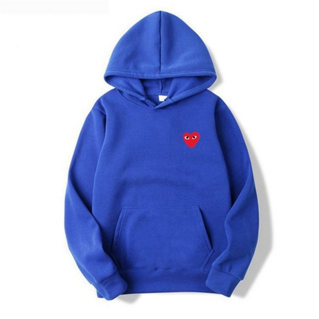 Herren Langarm-Hoodie mit Herz-Patch und Kängurutasche