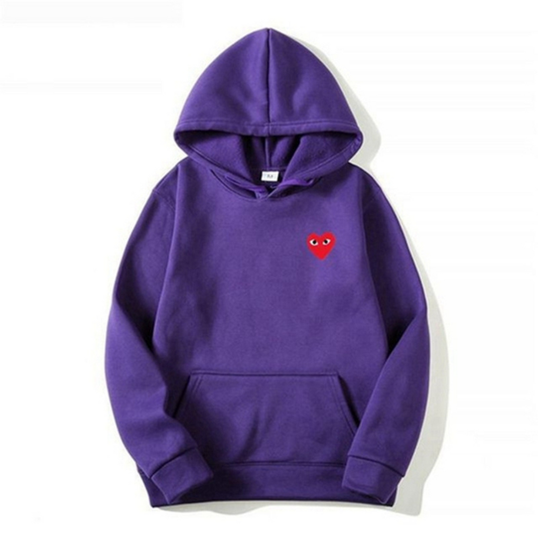 Herren Langarm-Hoodie mit Herz-Patch und Kängurutasche