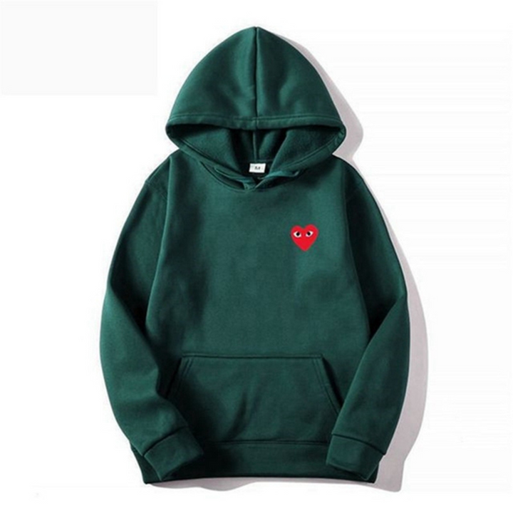 Herren Langarm-Hoodie mit Herz-Patch und Kängurutasche