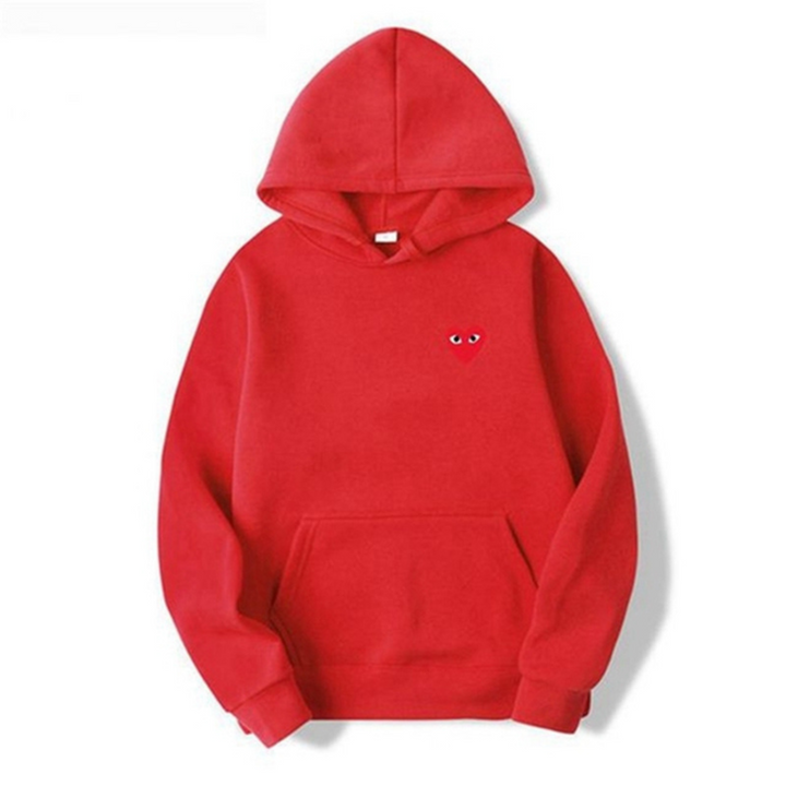 Herren Langarm-Hoodie mit Herz-Patch und Kängurutasche