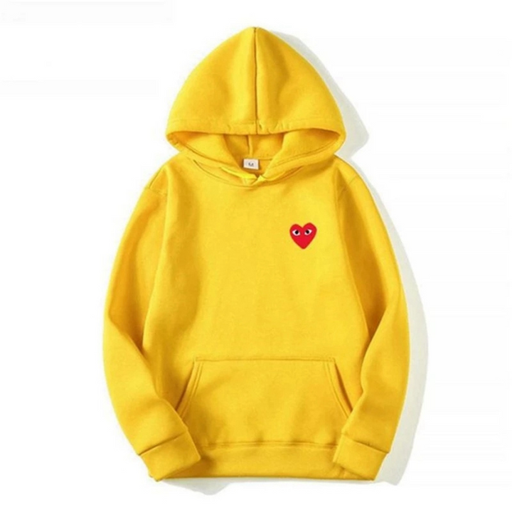 Herren Langarm-Hoodie mit Herz-Patch und Kängurutasche