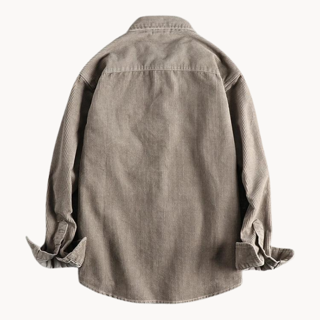 Herren Langarmhemd mit spitzem Kragen und Brusttasche