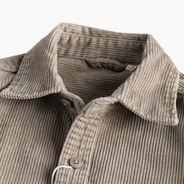 Herren Langarmhemd mit spitzem Kragen und Brusttasche